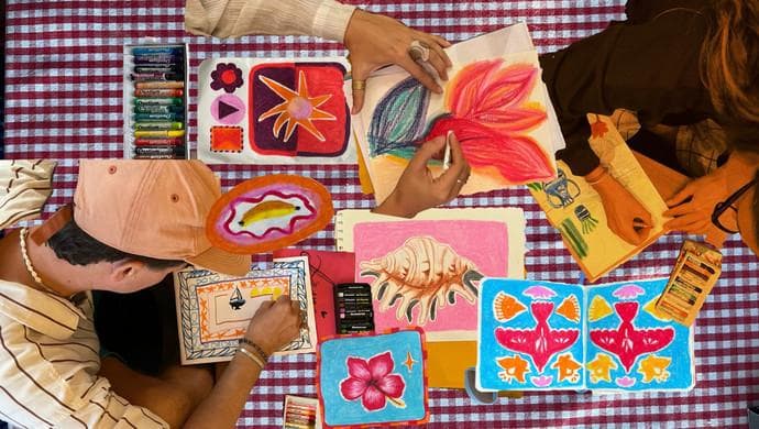 Pastell Flow Malworkshop mit Kinga Cali