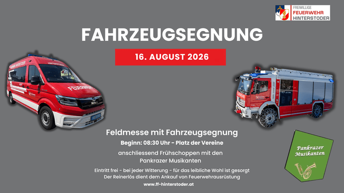 Feldmesse mit Fahrzeugsegnung