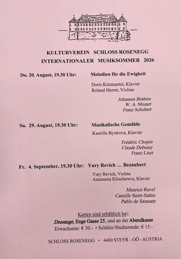 INTERNATIONALER MUSIKSOMMER 2026 | Yury Revich … Bezaubert