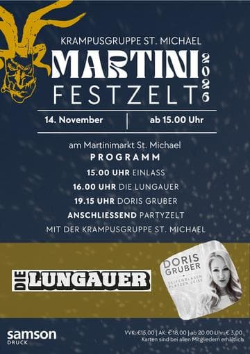 Martinifestzelt der Krampusgruppe St. Michael