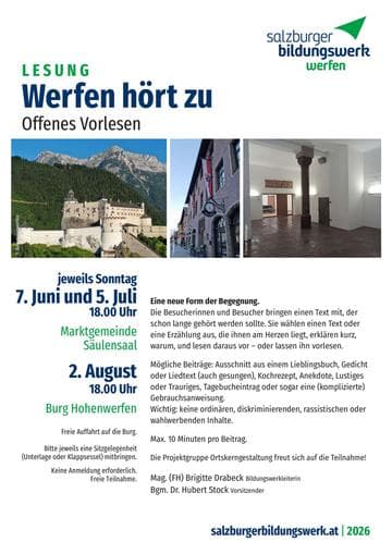 Werfen hört zu - Offenes Vorlesen
