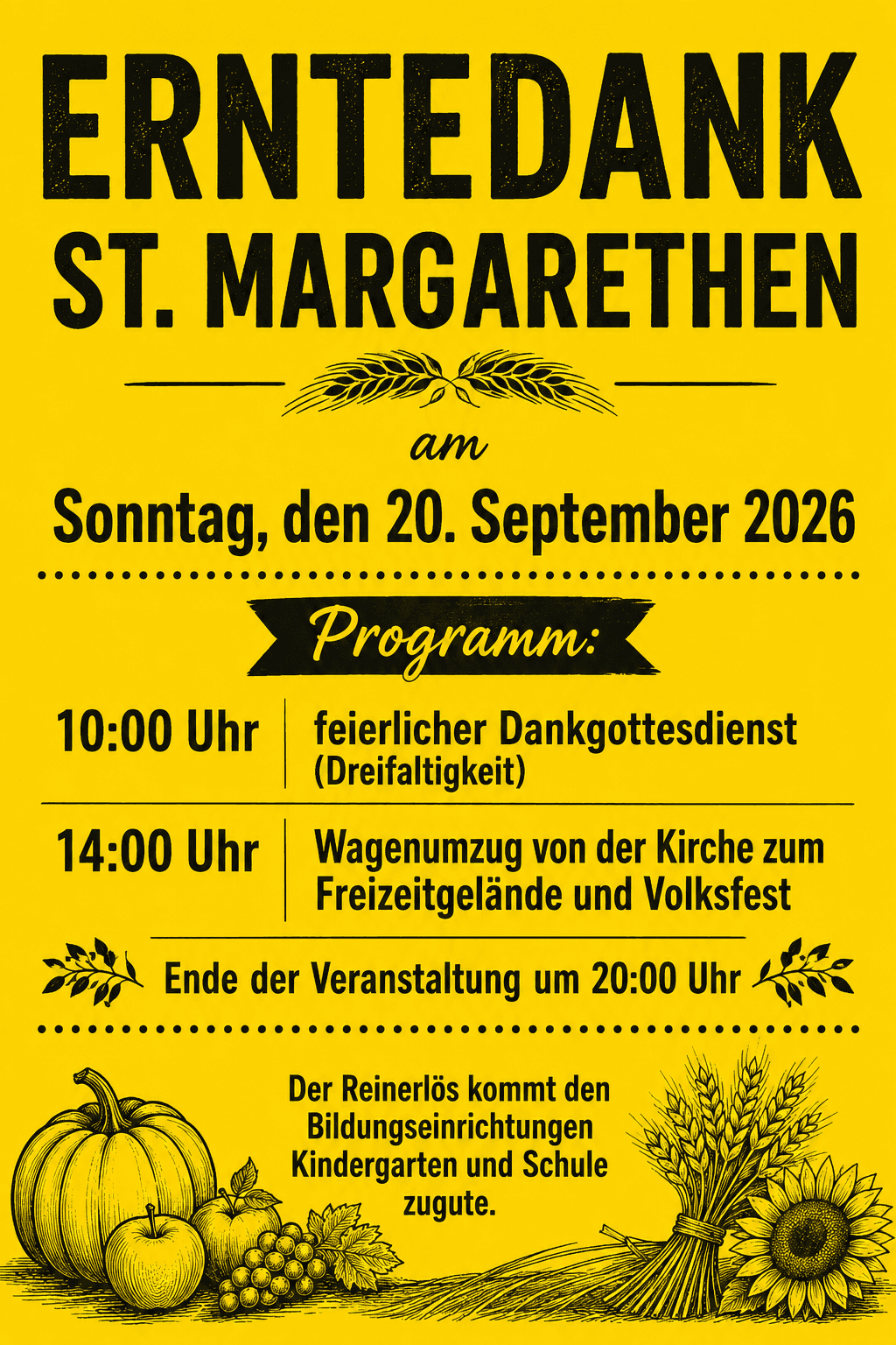 Erntedankfest mit Wagenumzug