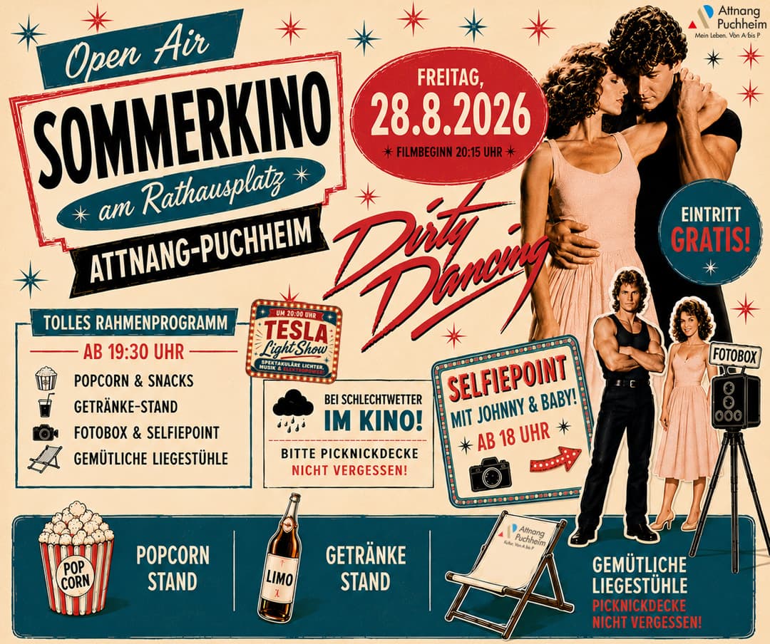 🎬✨ SOMMERKINO AM RATHAUSPLATZ – DIRTY DANCING ✨🎬