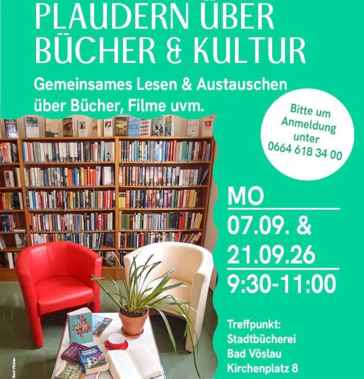 Montag
Plaudern über Bücher & Kultur