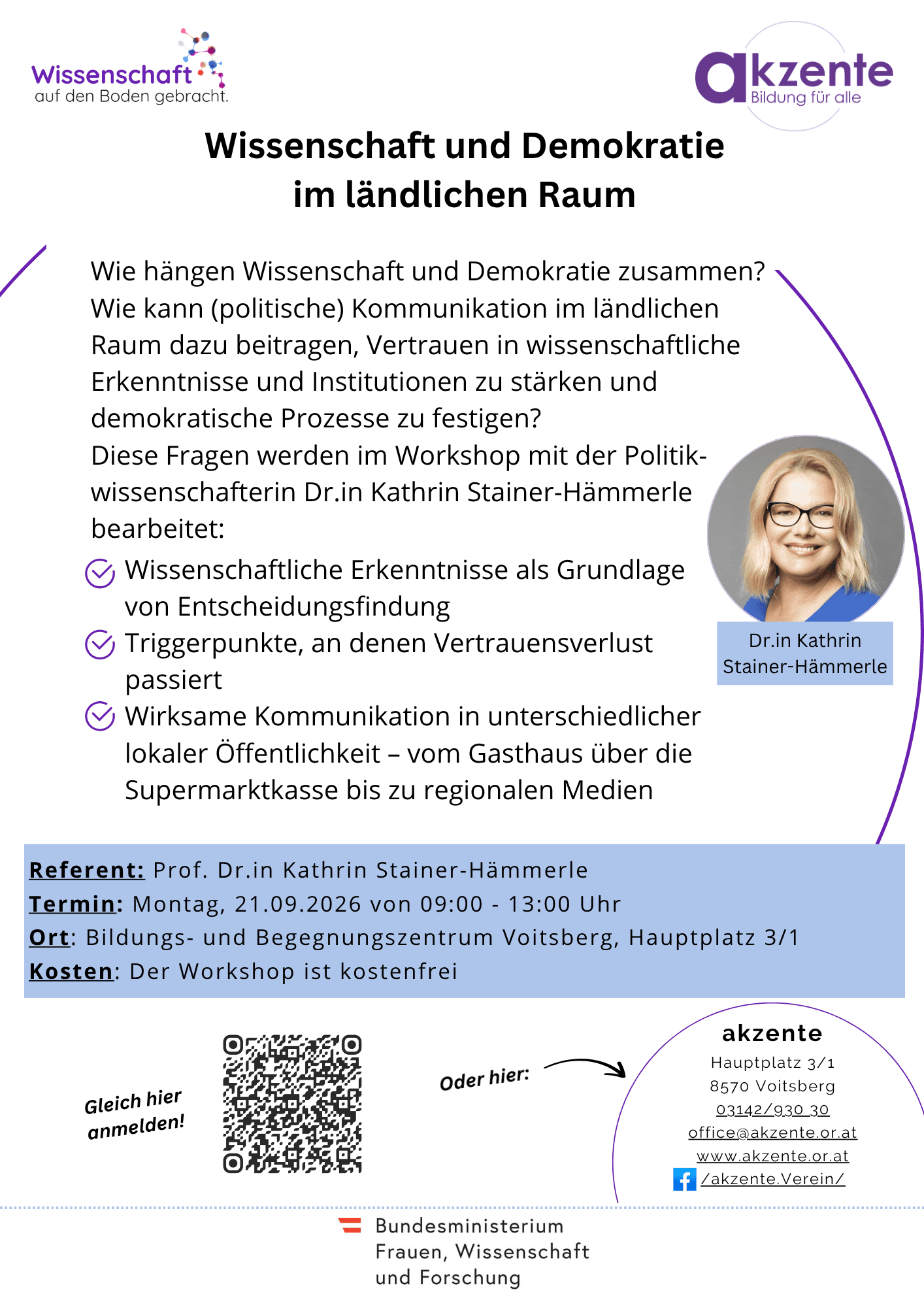 Workshop Wissenschaft und Demokratie im ländlichen Raum am 21.09.2026