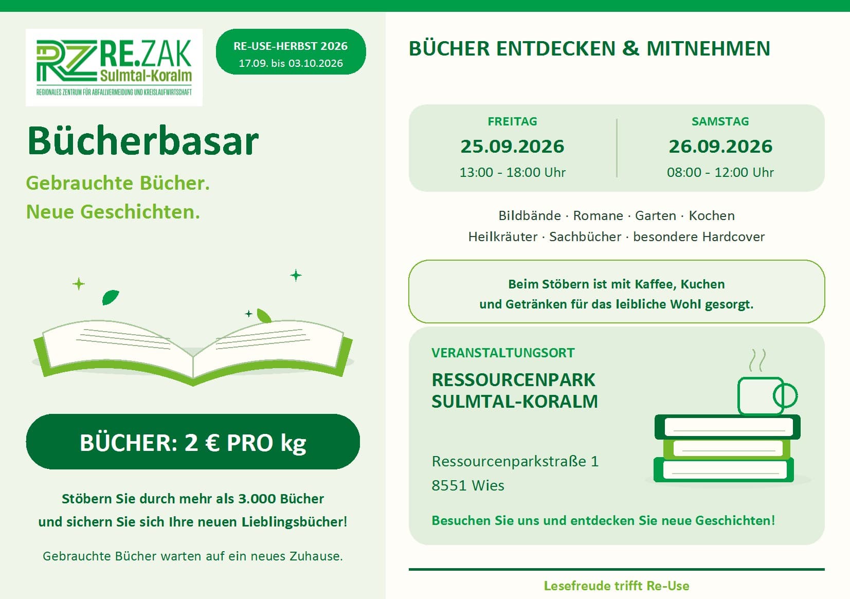Bücherbasar am 25. & 26.09.2026