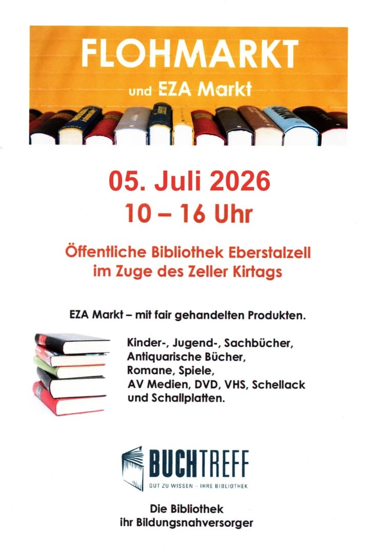 EZA Markt und großer Bücherflohmarkt in 4653 Eberstalzell
