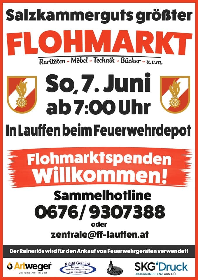 Flohmarkt der Freiwilligen Feuerwehr Lauffen in 4821 Lauffen