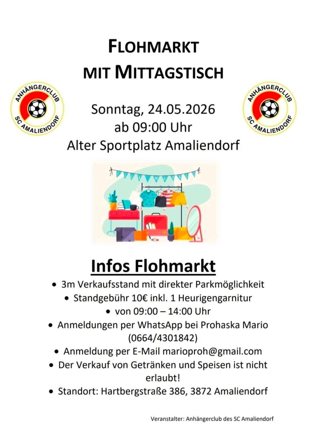 Flohmarkt mit Mittagstisch in 3872 Amaliendorf