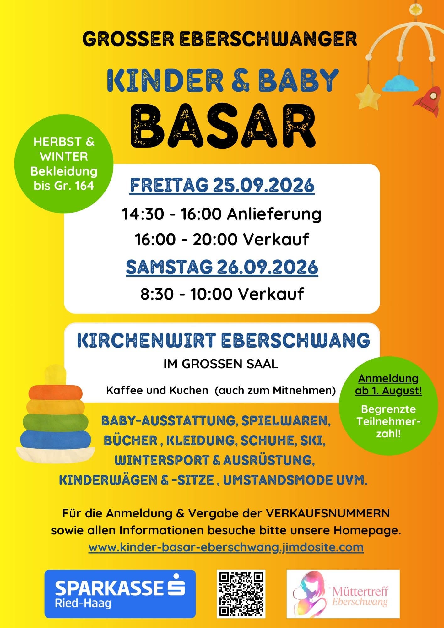 Grosser Eberschwanger Kinder und Babybasar in 4906 Eberschwang