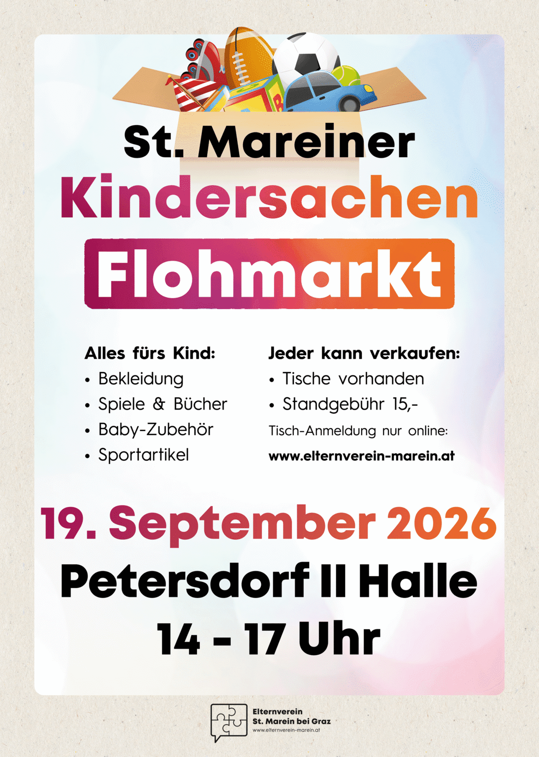 Kindersachenflohmarkt St. Marein b. Graz in 8323 St. Marein bei Graz