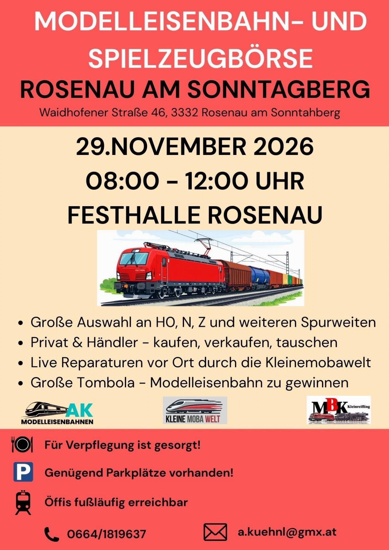 Modelleisenbahn- und Spielzeugbörse Rosenau am Sonntagberg in 3332 Rosenau am Sonntagberg