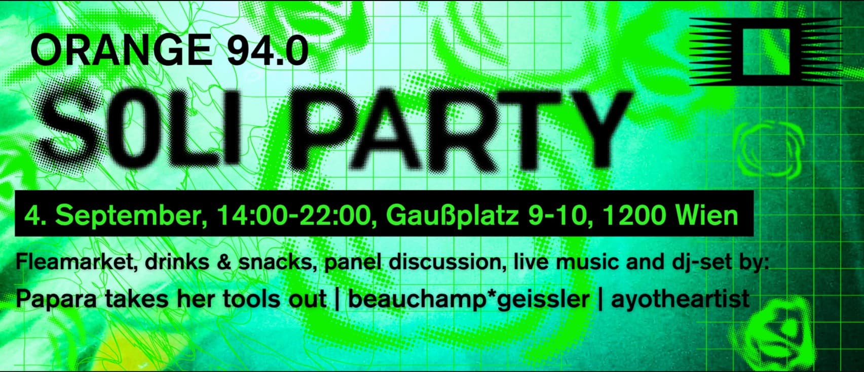 Radio ORANGE 94. 0 Flohmarkt & Geburtstags- Soli- Straßenfest auf dem Gaußplatz in 1200 Wien