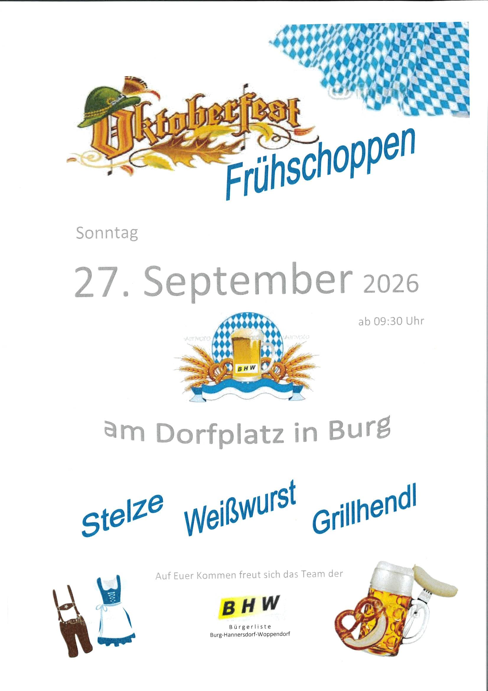 Oktoberfest am Dorfplatz in Burg