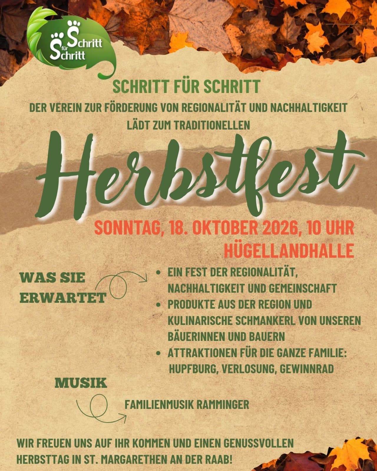 Herbstfest „Schritt für Schritt“ der KEM Energie- & Erlebnisregion Hügelland