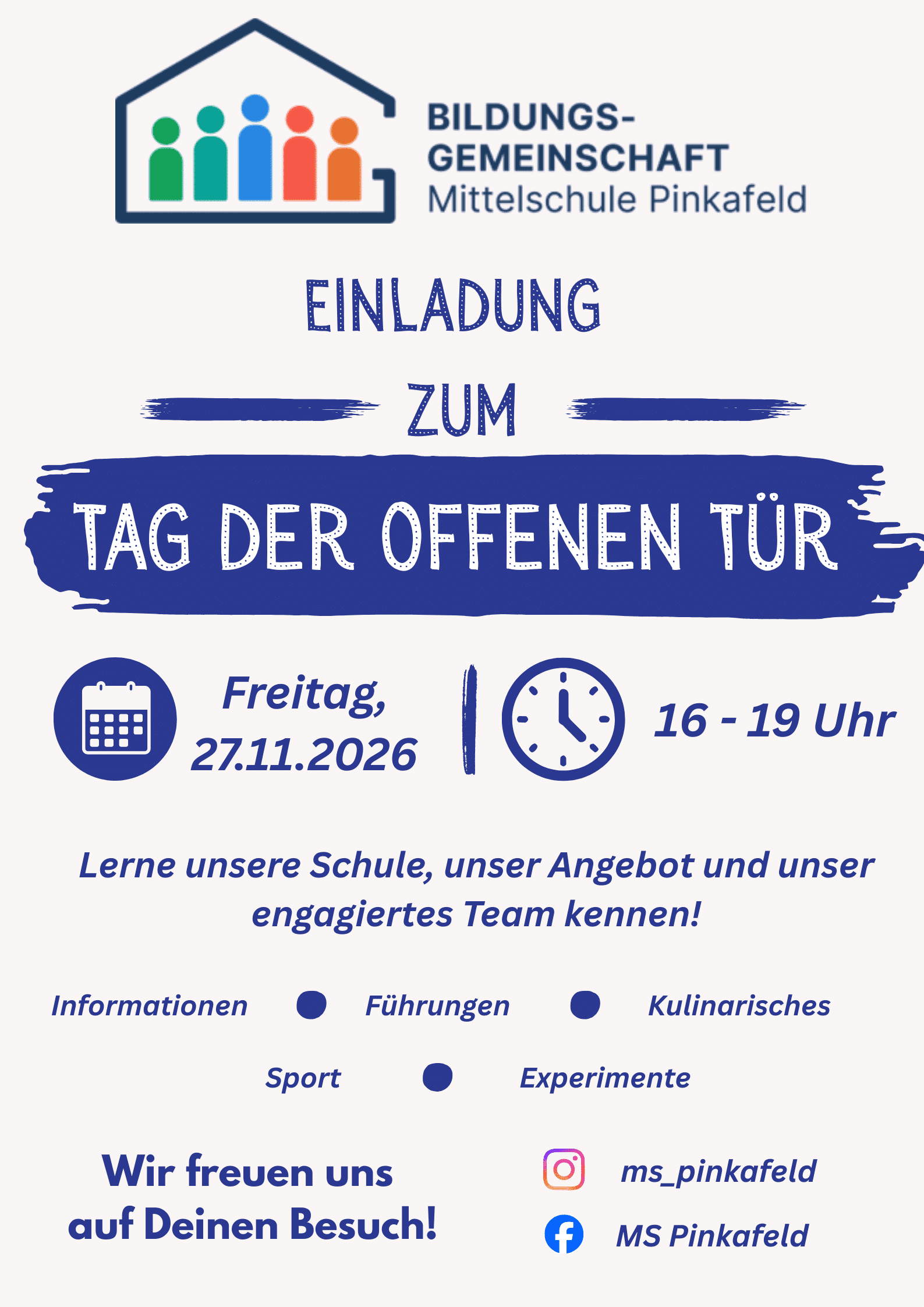 Einladung zum Tag der offenen Tür Mittelschule Pinkafeld