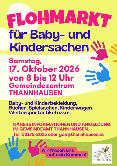 17.10.2026 Flohmarkt für Baby- und Kindersachen